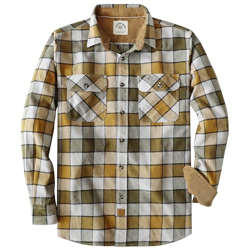 Dubinik® Flanellhemd Herren Button Down Kariert Baumwollhemd Freizeithemd Hemd Herren Langarm mit Zwei Brusttasche von Dubinik