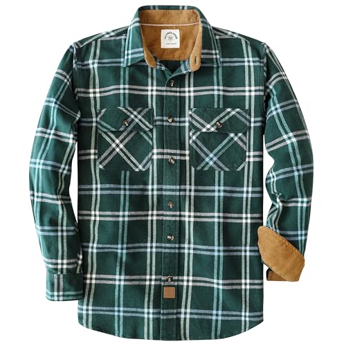 Dubinik® Flanellhemd Herren Button Down Kariert Baumwollhemd Freizeithemd Hemd Herren Langarm mit Zwei Brusttasche von Dubinik