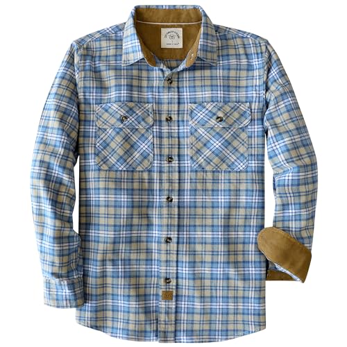 Dubinik® Flanellhemd Herren Button Down Kariert Baumwollhemd Freizeithemd Hemd Herren Langarm mit Zwei Brusttasche von Dubinik