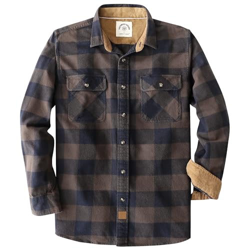 Dubinik® Flanellhemd Herren Button Down Kariert Baumwollhemd Freizeithemd Hemd Herren Langarm mit Zwei Brusttasche von Dubinik