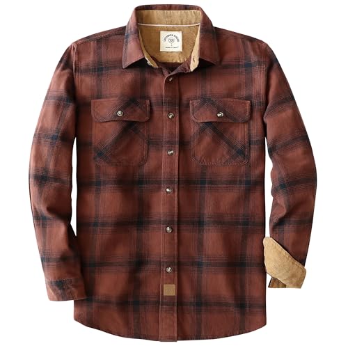 Dubinik® Flanellhemd Herren Button Down Kariert Baumwollhemd Freizeithemd Hemd Herren Langarm mit Zwei Brusttasche von Dubinik