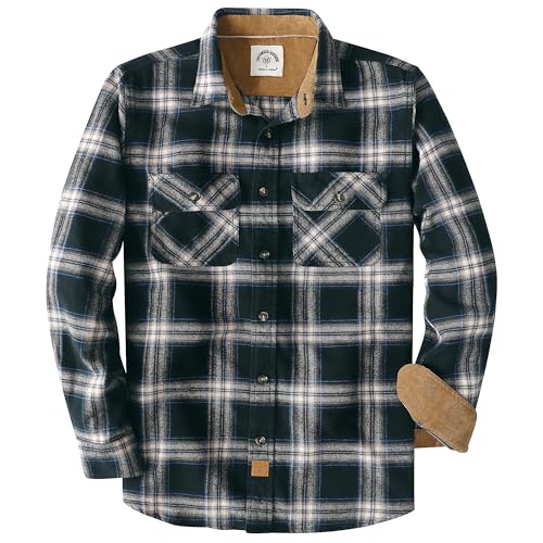 Dubinik® Flanellhemd Herren Button Down Kariert Baumwollhemd Freizeithemd Hemd Herren Langarm mit Zwei Brusttasche von Dubinik