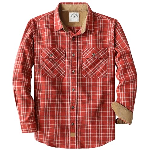 Dubinik® Flanellhemd Herren Button Down Kariert Baumwollhemd Freizeithemd Hemd Herren Langarm mit Zwei Brusttasche von Dubinik