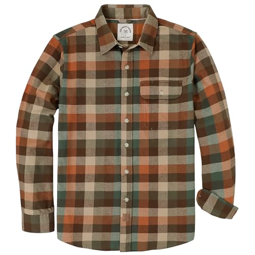 Dubinik® Flanellhemd Herren Flanellhemden Herren Langarm Regular Fit Kariert Button Down Warm Freizeit Herren Hemd von Dubinik