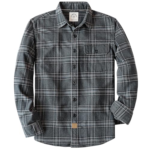 Dubinik® Flanellhemd Herren Flanellhemden Herren Langarm Regular Fit Kariert Button Down Warm Freizeit Herren Hemd von Dubinik