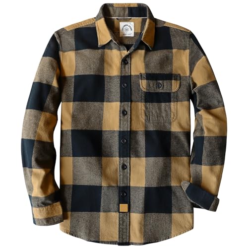 Dubinik® Flanellhemd Herren Flanellhemden Herren Langarm Regular Fit Kariert Button Down Warm Freizeit Herren Hemd von Dubinik