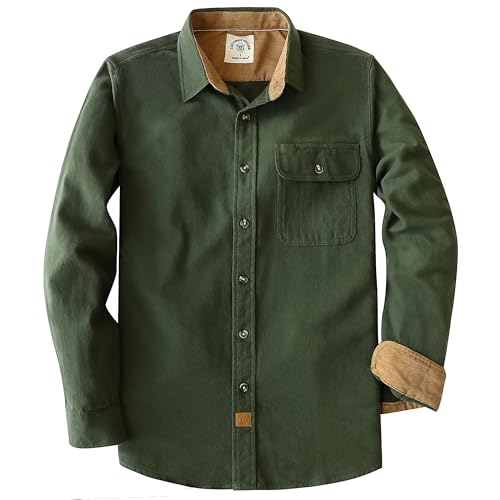 Dubinik® Flanellhemd Herren Flanellhemden Langarm Casual Button Down Freizeithemd Mit Brusttasche Normal Passform von Dubinik