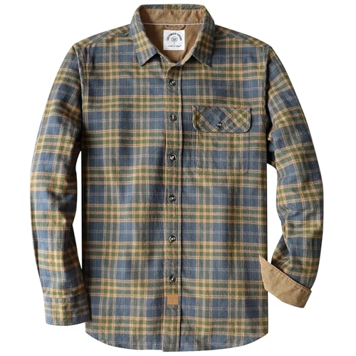 Dubinik® Flanellhemd Herren Kariert Flanellhemden Langarm Casual Button Down Freizeithemd Mit Brusttasche Normal Passform von Dubinik