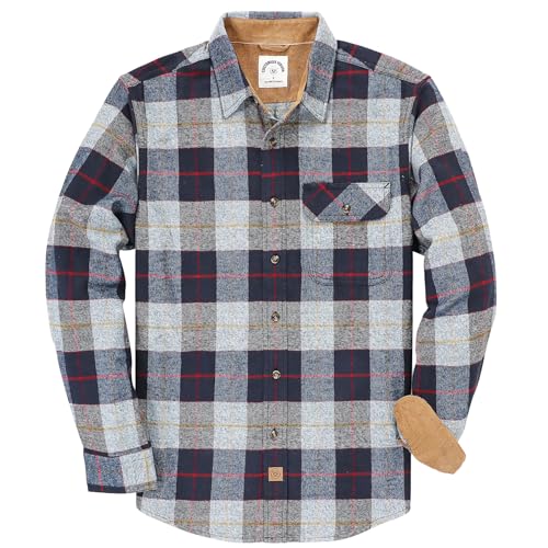 Dubinik® Flanellhemd Herren Kariert Flanellhemden Langarm Casual Button Down Freizeithemd Mit Brusttasche Normal Passform von Dubinik