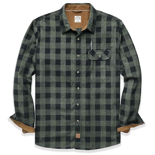 Dubinik® Flanellhemd Herren Kariert Flanellhemden Langarm Casual Button Down Freizeithemd Mit Brusttasche Normal Passform von Dubinik