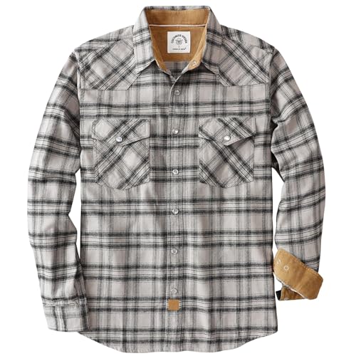 Dubinik® Flanellhemd Herren Langarm Druckknopf Freizeithemden Western Hemd Cowboy Two Pocket Outdoor Snap Shirt Regular Fit von Dubinik