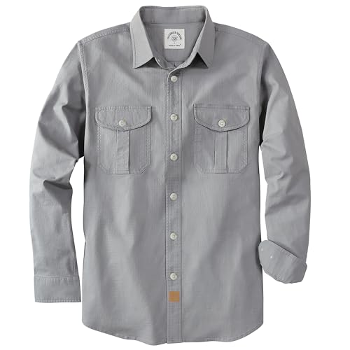 Dubinik® Freizeithemden Für Ferren Hemd Herren Langarm Regular Fit Stretch Vintage Comfort Mit Tasche Hemd Herren Langarm von Dubinik