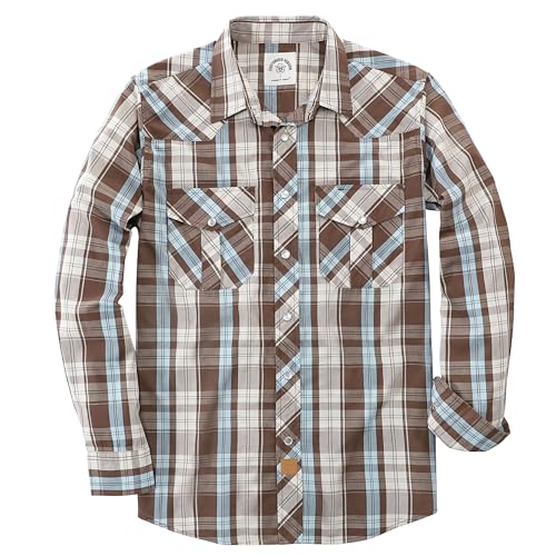 Dubinik® Freizeithemden Für Herren Kariertes Westernhemd Herren Cowboy Druckknöpfe Freizeithemd Langarm Vintage Regular Fit von Dubinik