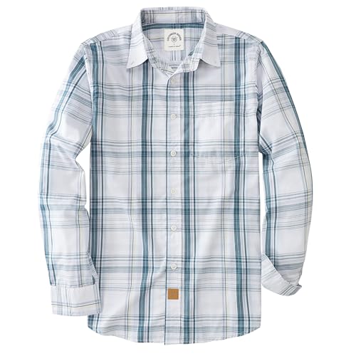 Dubinik® Freizeithemden Für Herren Langarm Kariert Regular Fit Comfort Baumwolle Button Down Mit Tasche von Dubinik