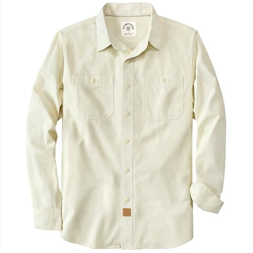 Dubinik® Chambray Hemd Herren 2 Brusttaschen Baumwoll Langarm Button Down Comfort Freizeit Arbeiten Regular Fit von Dubinik