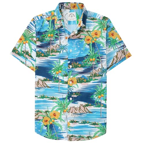 Dubinik® Hawaiihemd Kurzarm Hemd Sommer Hemd Aloha Hemd Button Down Freizeithemden Für Herren Hawaii Hemd Männer Regular Fit von Dubinik