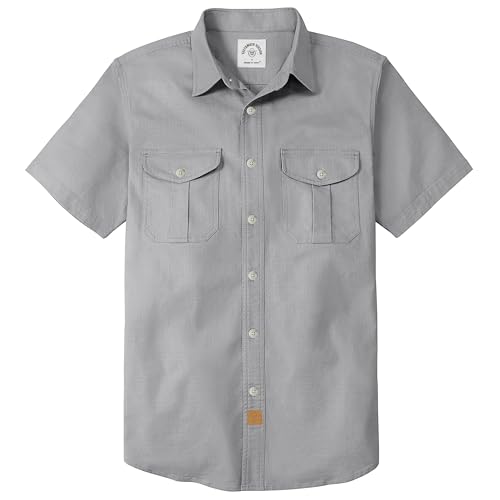 Dubinik® Hemd Herren Kurzarm Regular Fit Stretch Arbeitshemd Herren Button Down Freizeithemden Für Herren Baumwolle von Dubinik