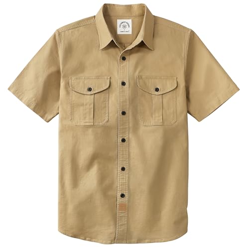 Dubinik® Hemd Herren Kurzarm Regular Fit Stretch Arbeitshemd Herren Button Down Freizeithemden Für Herren Baumwolle von Dubinik