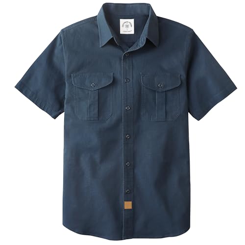 Dubinik® Hemd Herren Kurzarm Regular Fit Stretch Arbeitshemd Herren Button Down Freizeithemden Für Herren Baumwolle von Dubinik