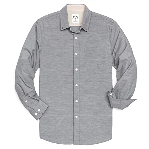 Dubinik® Hemd Herren Langarm Bügelleicht Button Down Hemden 100% Baumwolle Freizeithemden Regular Fit von Dubinik