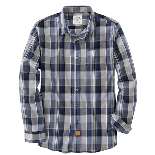 Dubinik® Hemd Herren Langarm Freizeithemden Für Herren Kariert Regular Fit Comfort Baumwolle Mit Tasche Herren Hemden Langarm von Dubinik