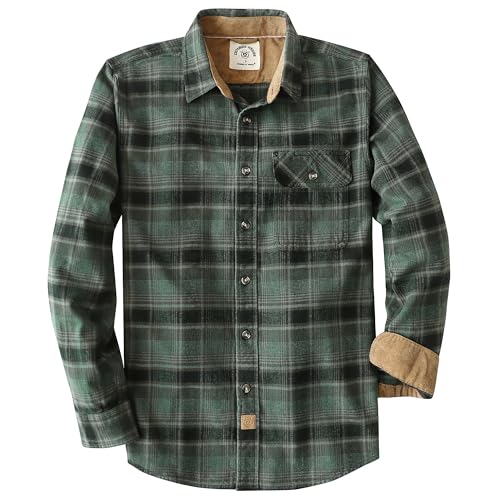 Dubinik® Flanellhemd Herren Kariert Flanellhemden Langarm Casual Button Down Freizeithemd Mit Brusttasche Normal Passform. Dunkelgrün. M von Dubinik