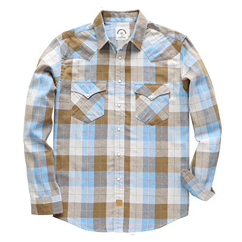 Dubinik® Herren Flanellhemd Flanellhemd Herren Kariert Western Cowboy Vintage Langarm Druckknöpfe Baumwolle Freizeithemden von Dubinik
