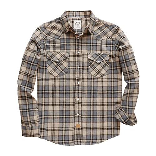 Dubinik® Herren Flanellhemd Flanellhemd Herren Kariert Western Cowboy Vintage Langarm Druckknöpfe Baumwolle Freizeithemden von Dubinik