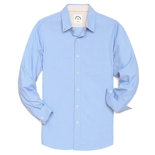 Dubinik® Hemd Herren Langarm Bügelleicht Button Down Hemden 100% Baumwolle Freizeithemden Regular Fit von Dubinik