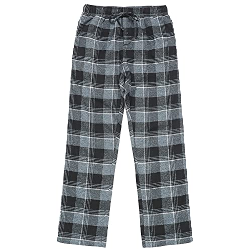 Dubinik® Herren Pyjamahose aus 100% Baumwolle aus Flanell mit einer Tasche Weiche Plaid-Nachtwäsche mit normaler Passform von Dubinik