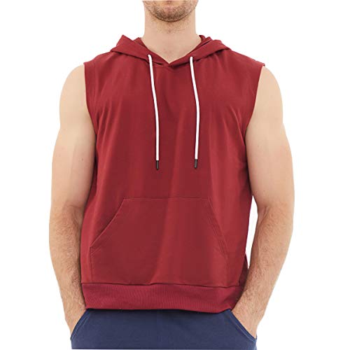 Dubinik® Herren Tank Top Kurzarm Kapuzenpullover Sport Ärmelloser Weste Hoodie von Dubinik