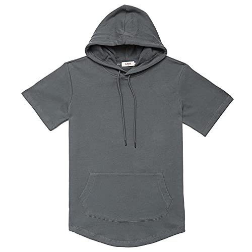 Dubinik® Kapuzenshirt Herren Kurzarm Kurzarm Hoodie Herren Sport Baumwolle Taschen T-Shirt Mit Kapuze Herren von Dubinik