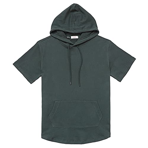 Dubinik® Kapuzenshirt Herren Kurzarm Kurzarm Hoodie Herren Sport Baumwolle Taschen T-Shirt Mit Kapuze Herren von Dubinik