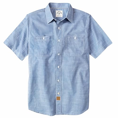 Dubinik® Kurzarmhemd Herren Regular Fit Freizeithemd Comfort Atmungsaktiv Arbeitshemd Chambray Hemd Männer von Dubinik