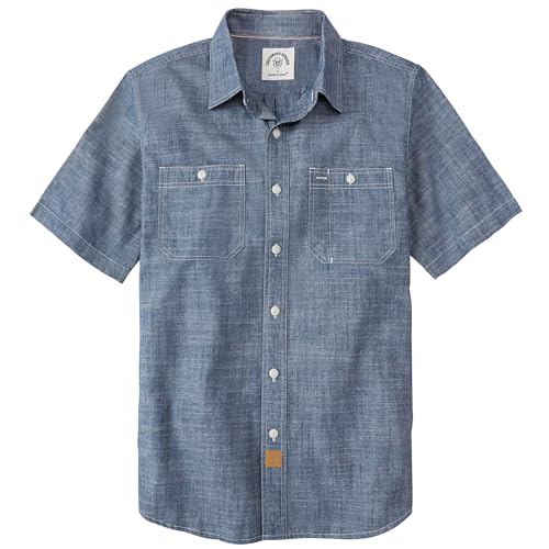 Dubinik® Kurzarmhemd Herren Regular Fit Freizeithemd Comfort Atmungsaktiv Arbeitshemd Chambray Hemd Männer von Dubinik