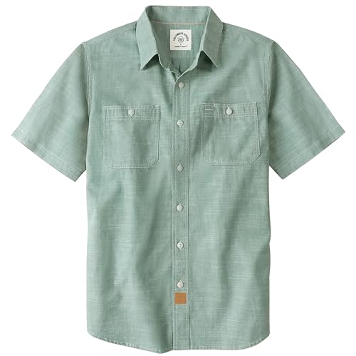Dubinik® Kurzarmhemd Herren Regular Fit Freizeithemd Comfort Atmungsaktiv Arbeitshemd Chambray Hemd Männer von Dubinik