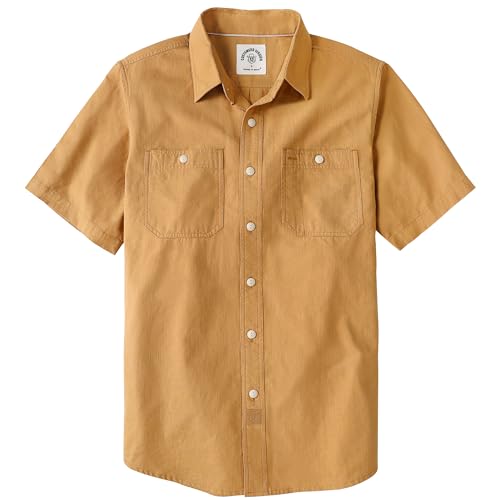 Dubinik® Kurzarmhemd Herren Regular Fit Freizeithemd Comfort Atmungsaktiv Arbeitshemd Chambray Hemd Männer von Dubinik