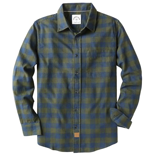 Dubinik® Flanellhemd Herren Kariert Button Down Outdoor Baumwolle Freizeithemden Flanellhemden Herren Langarm von Dubinik