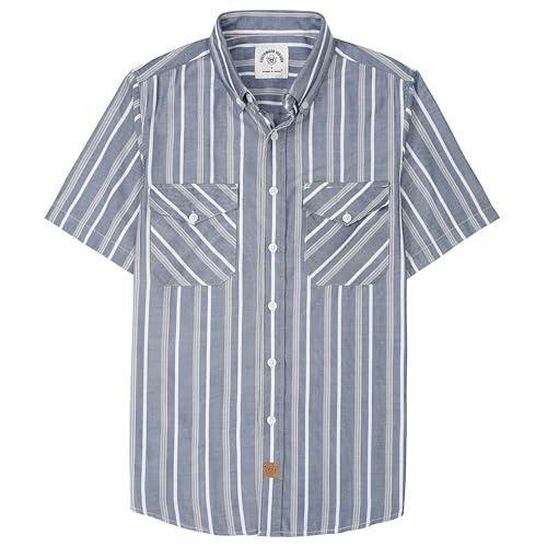 Dubinik®Hemd Bambusfaser Herren Kurzarmhemd Herren Regular Fit Comfort Freizeit Comfort Kariert Vintage Freizeithemden von Dubinik
