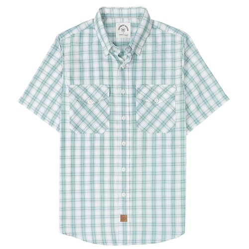 Dubinik®Hemd Bambusfaser Herren Kurzarmhemd Herren Regular Fit Comfort Freizeit Comfort Kariert Vintage Freizeithemden von Dubinik