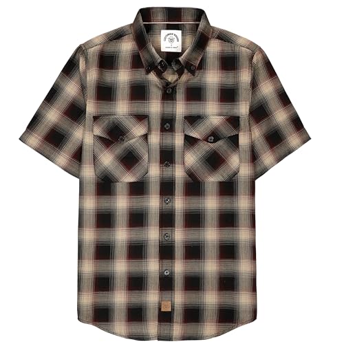 Dubinik®Hemd Bambusfaser Herren Kurzarmhemd Herren Regular Fit Comfort Freizeit Comfort Kariert Vintage Freizeithemden von Dubinik
