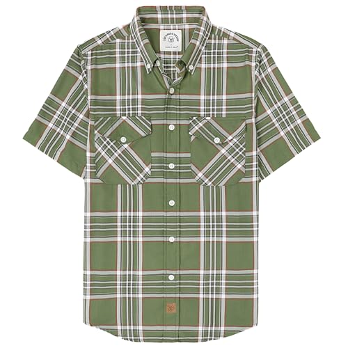 Dubinik®Hemd Bambusfaser Herren Kurzarmhemd Herren Regular Fit Comfort Freizeit Comfort Kariert Vintage Freizeithemden von Dubinik