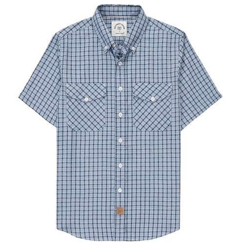 Dubinik®Hemd Bambusfaser Herren Kurzarmhemd Herren Regular Fit Comfort Freizeit Comfort Kariert Vintage Freizeithemden von Dubinik