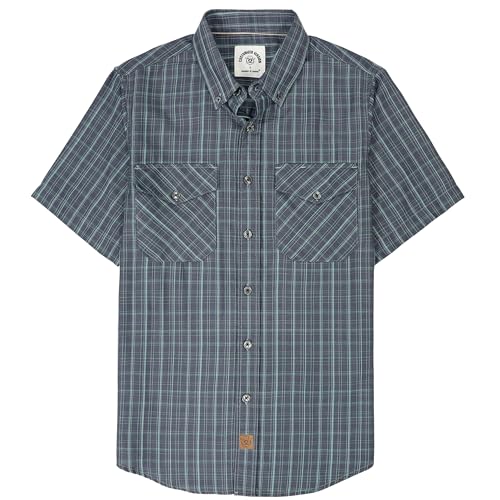 Dubinik®Hemd Bambusfaser Herren Kurzarmhemd Herren Regular Fit Comfort Freizeit Comfort Kariert Vintage Freizeithemden von Dubinik