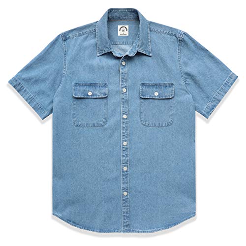 Dubinik®Jeanshemd Herren Kurzarm Freizeithemd Bügelfrei Regular Fit Vintage Western von Dubinik