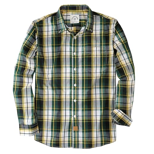 Dubinik Herren Langarm Freizeithemden Kariert Regular Fit Comfort Baumwolle Mit Tasche von Dubinik