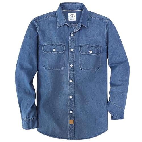 Dubinik® Jeanshemden Herren Langarm Jeanshemd Herren Regular Fit Freizeithemden für Herren Normale Passform Arbeitshemd von Dubinik