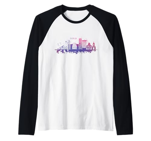 Dublin Skyline Wasserfarbe Irland Souvenir Geschenk Raglan Dublin Skyline Wasserfarbe Irland Souvenir Geschenk Raglan von Dublin Irland Souvenirs