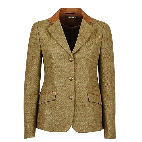 Dublin Frauen Tweed Wildleder Kragen Maßgeschneiderte Reitjacke - Braun von Dublin