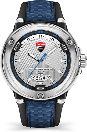 Ducati Herren Analog Quarz Uhr mit Leder-Silikon Armband DTWGN2018905 von Ducati